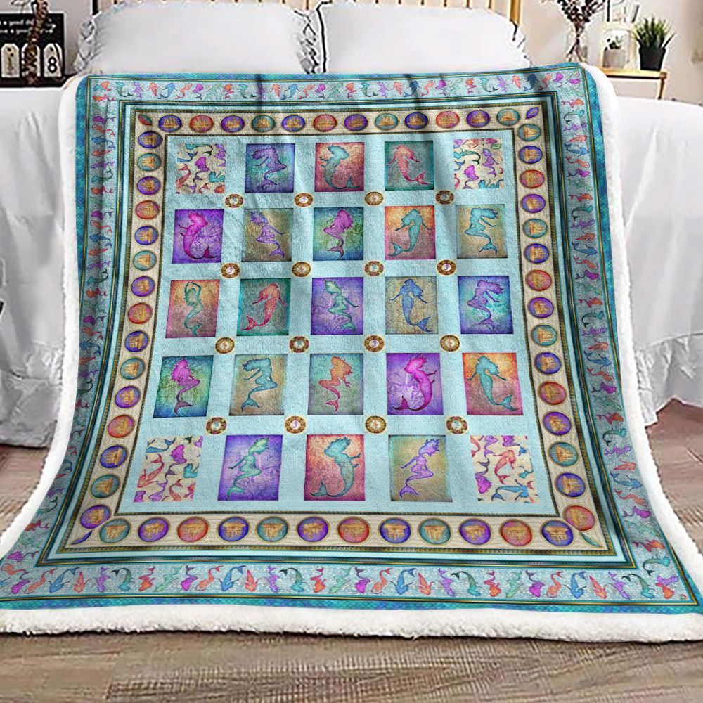 Mermaid Sherpa Fleece Blanket