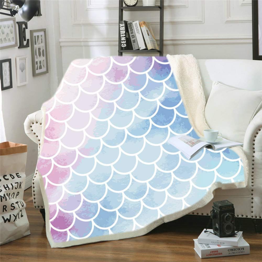 Mermaid Sherpa Fleece Blanket