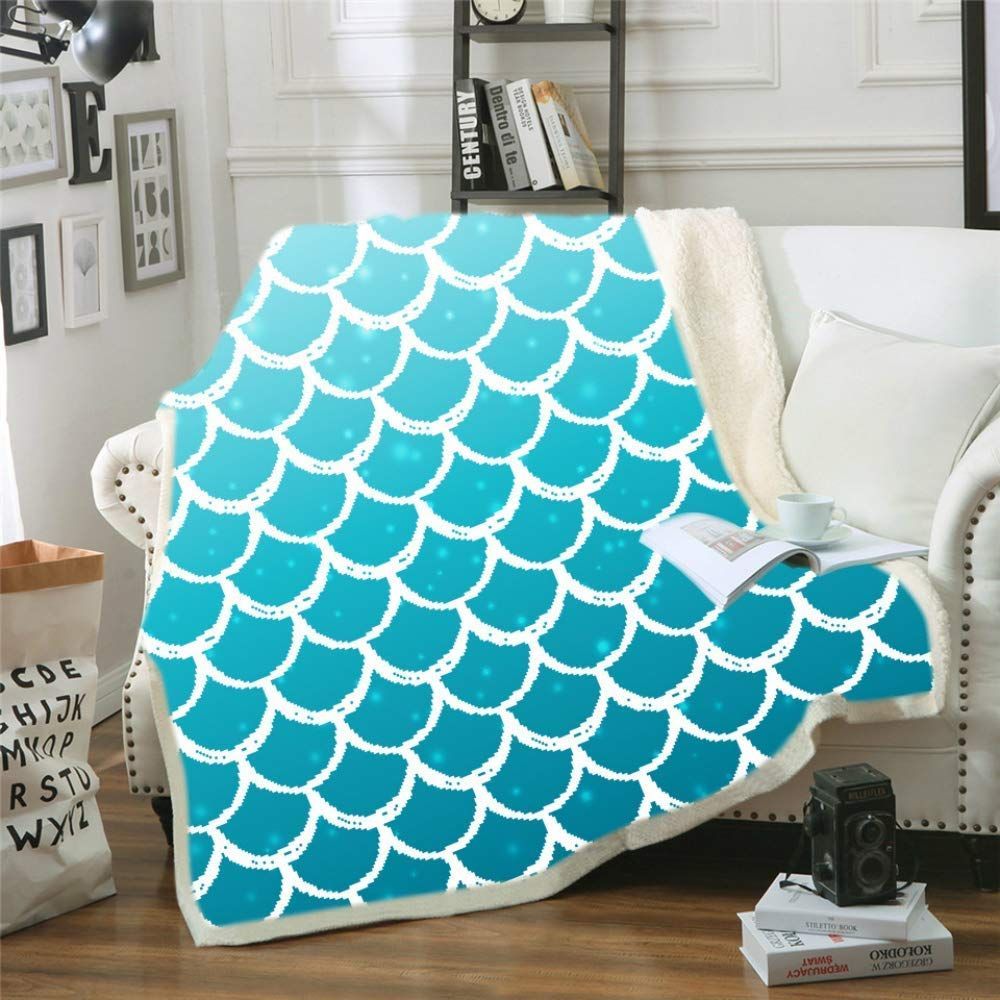 Mermaid Sherpa Fleece Blanket