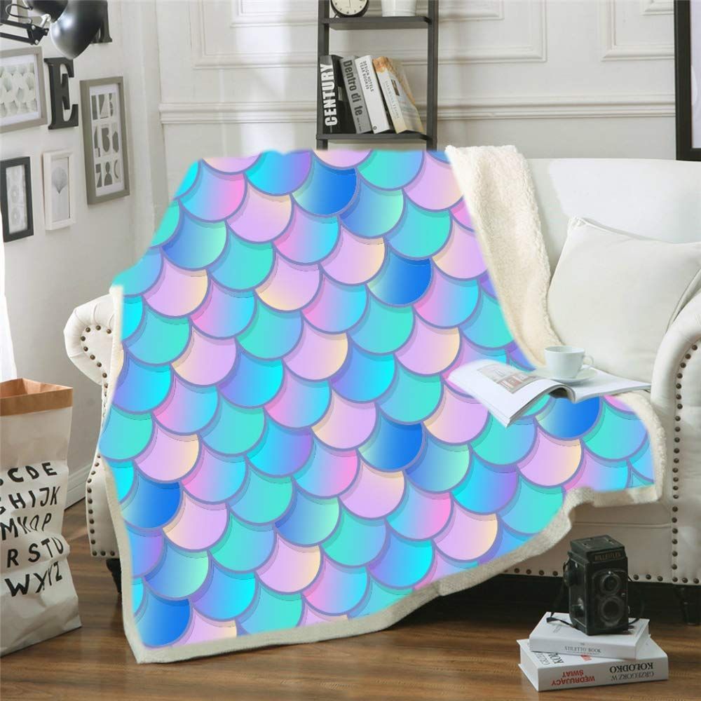 Mermaid Sherpa Fleece Blanket