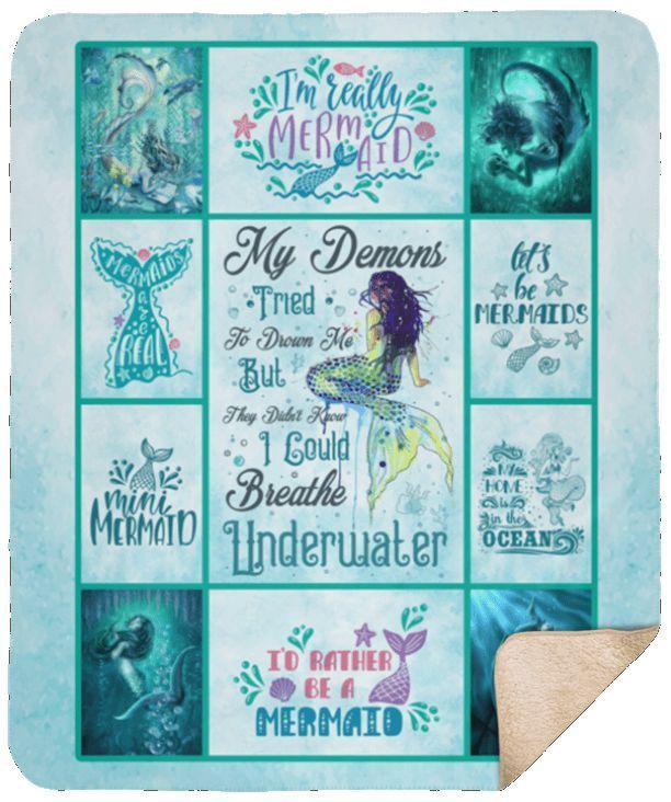 Mermaid Sherpa Fleece Blanket