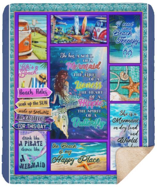 Mermaid Sherpa Fleece Blanket