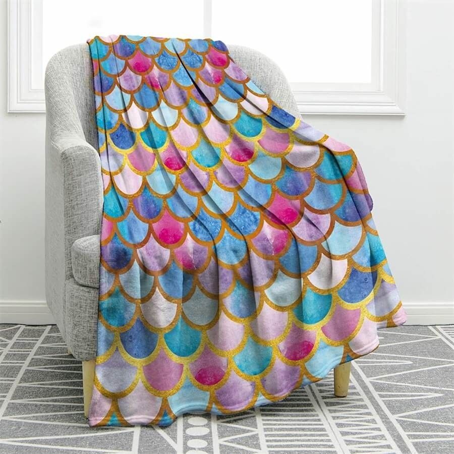 Mermaid Sherpa Fleece Blanket