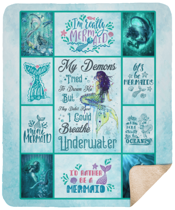 Mermaid Sherpa Fleece Blanket