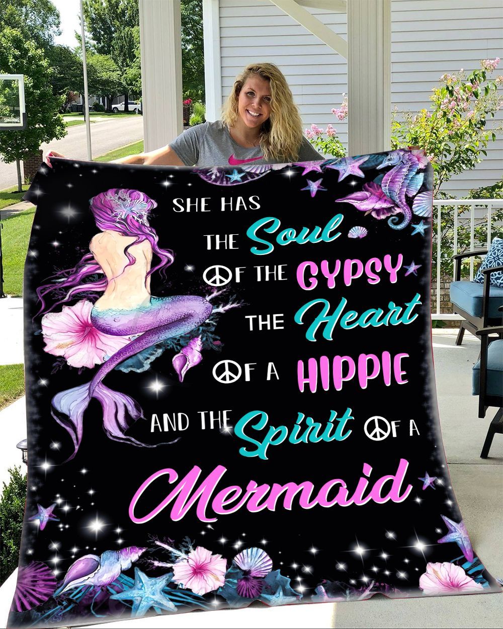 Mermaid Sherpa Fleece Blanket