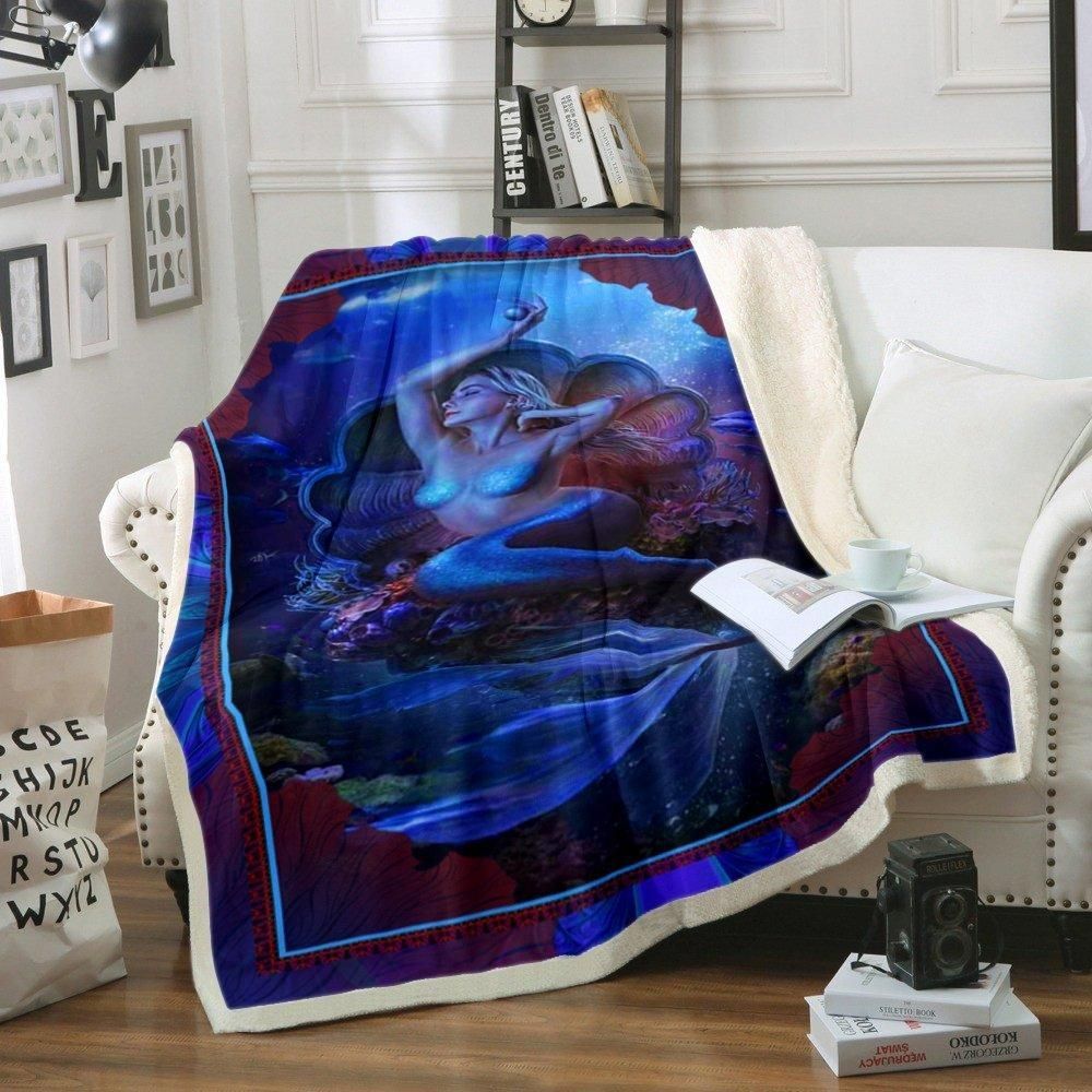Mermaid Sherpa Fleece Blanket