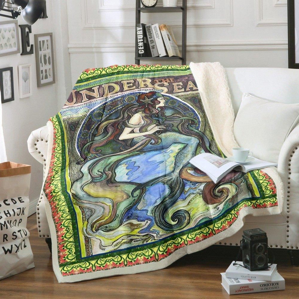 Mermaid Sherpa Fleece Blanket