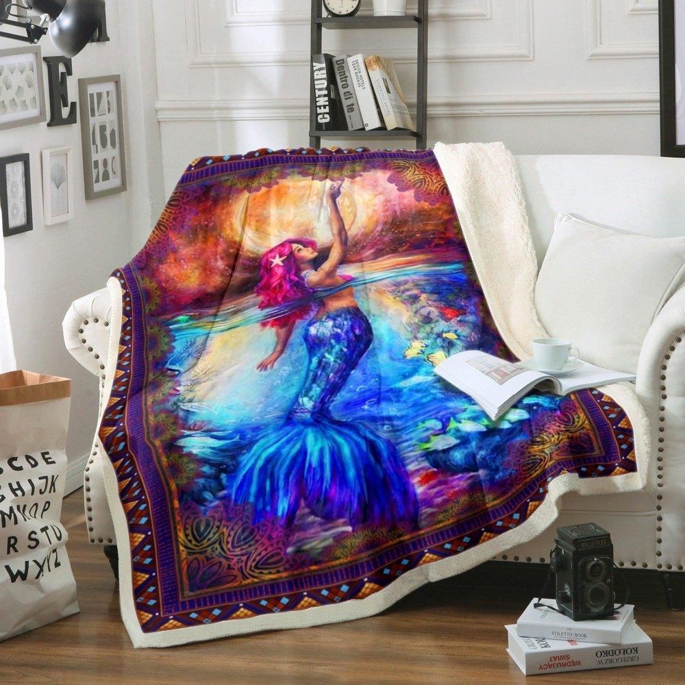 Mermaid Sherpa Fleece Blanket