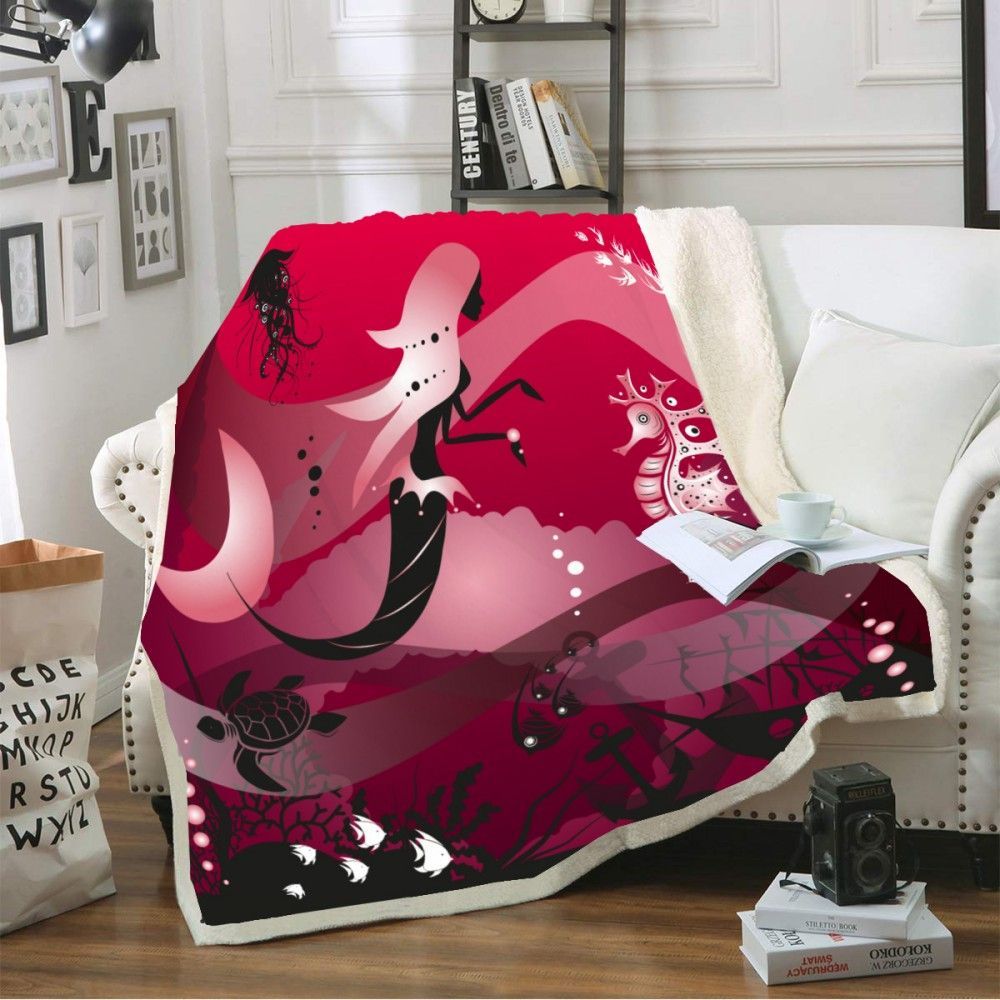 Mermaid Sherpa Fleece Blanket