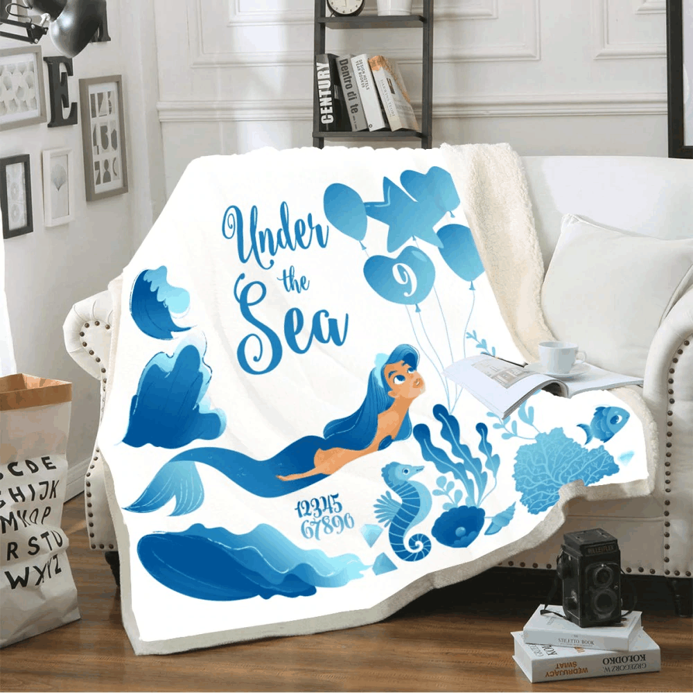 Mermaid Sherpa Fleece Blanket
