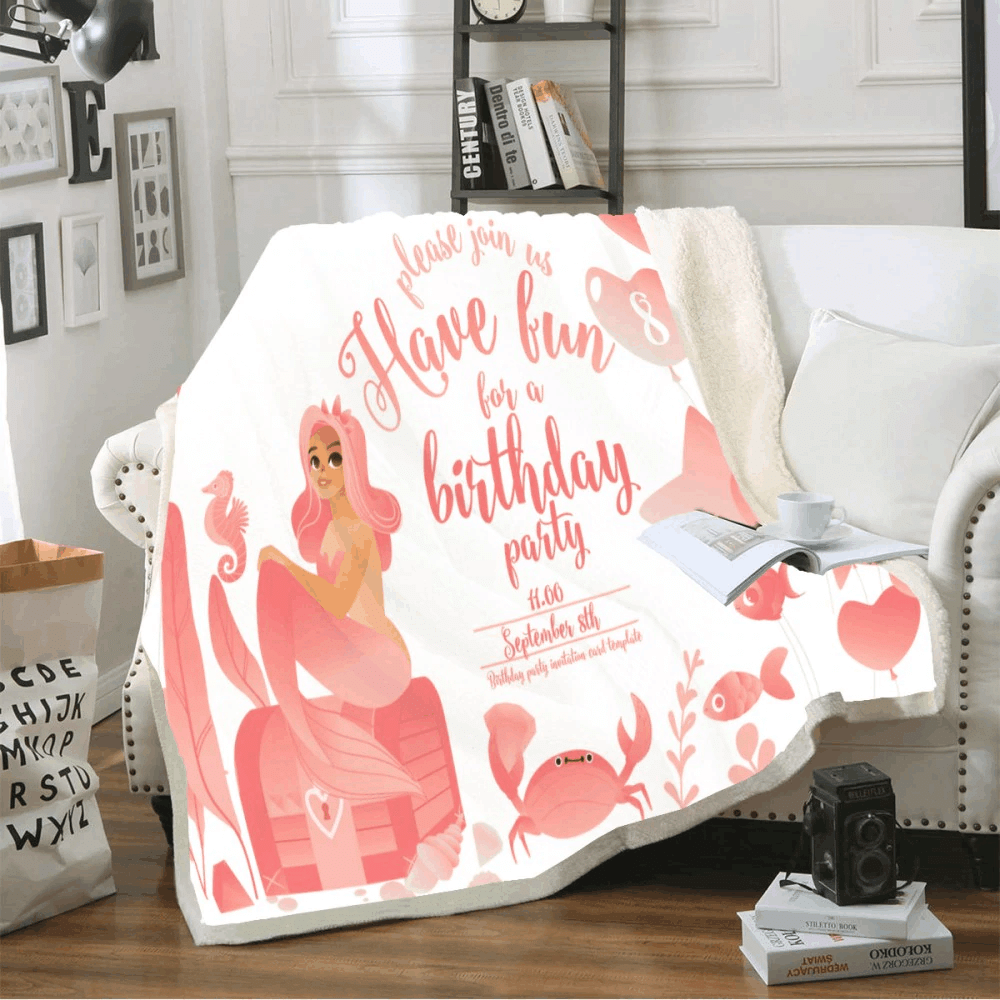 Mermaid Sherpa Fleece Blanket