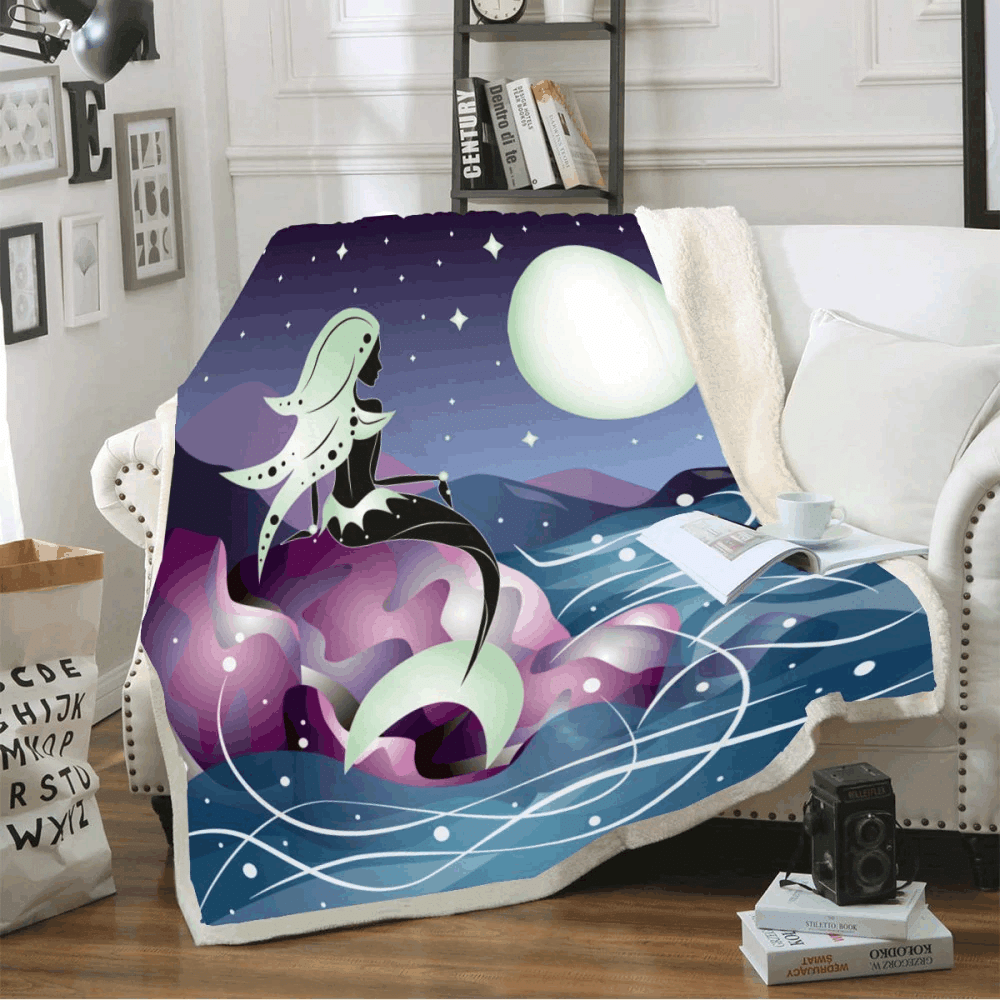 Mermaid Sherpa Fleece Blanket