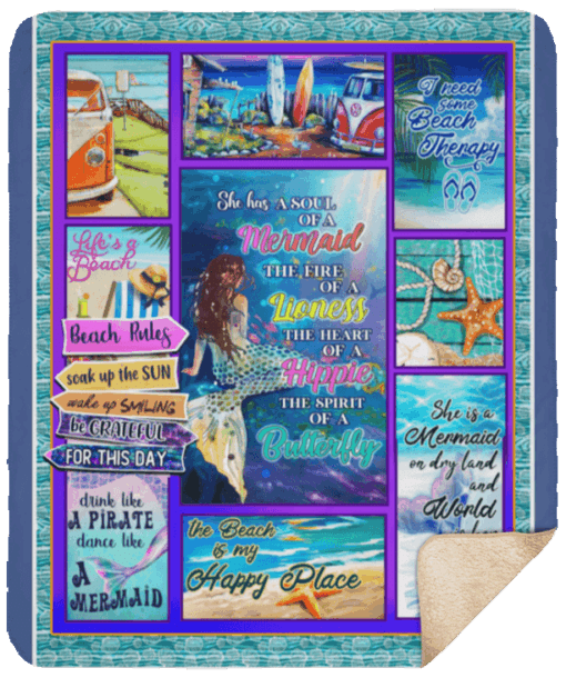 Mermaid Sherpa Fleece Blanket