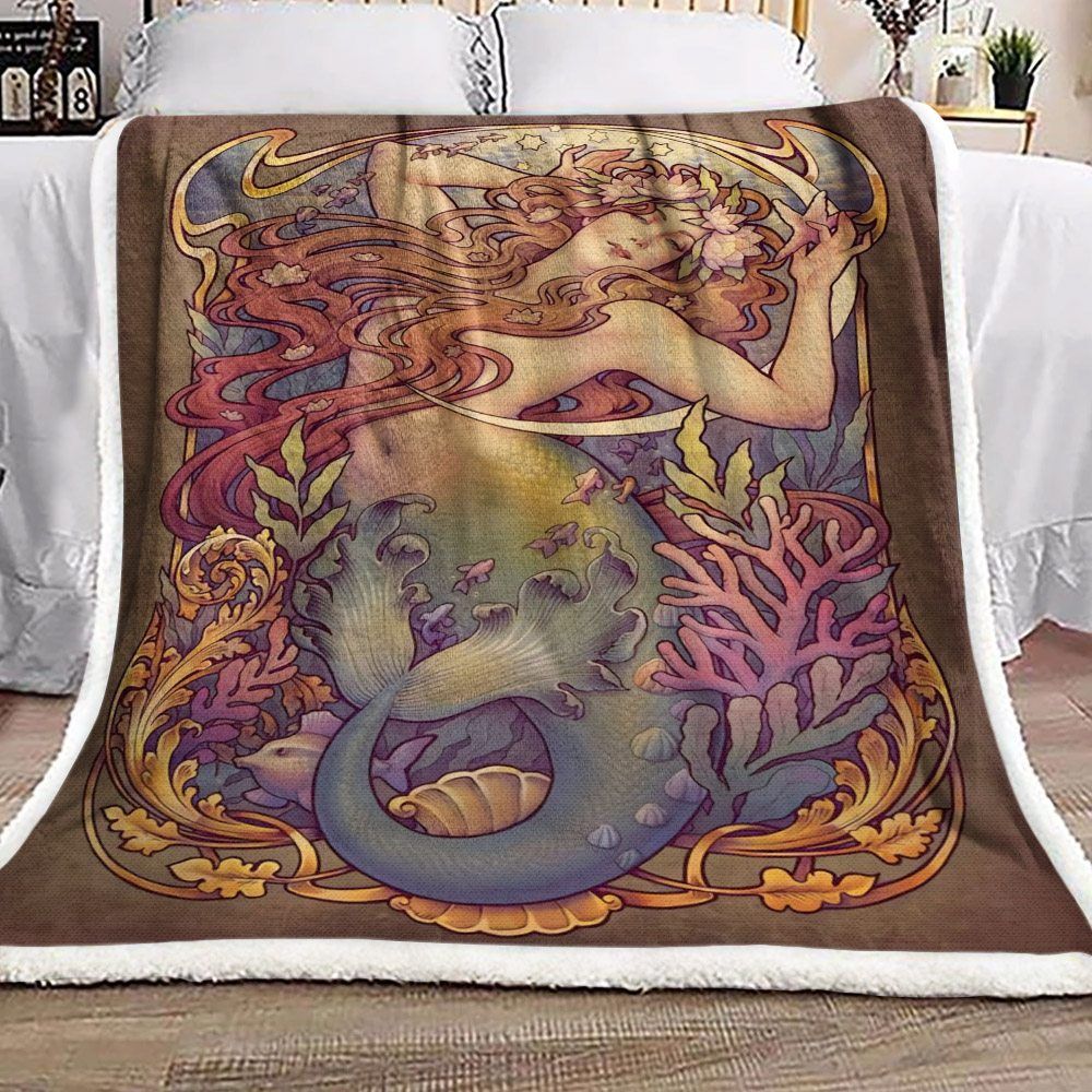 Mermaid Sherpa Fleece Blanket