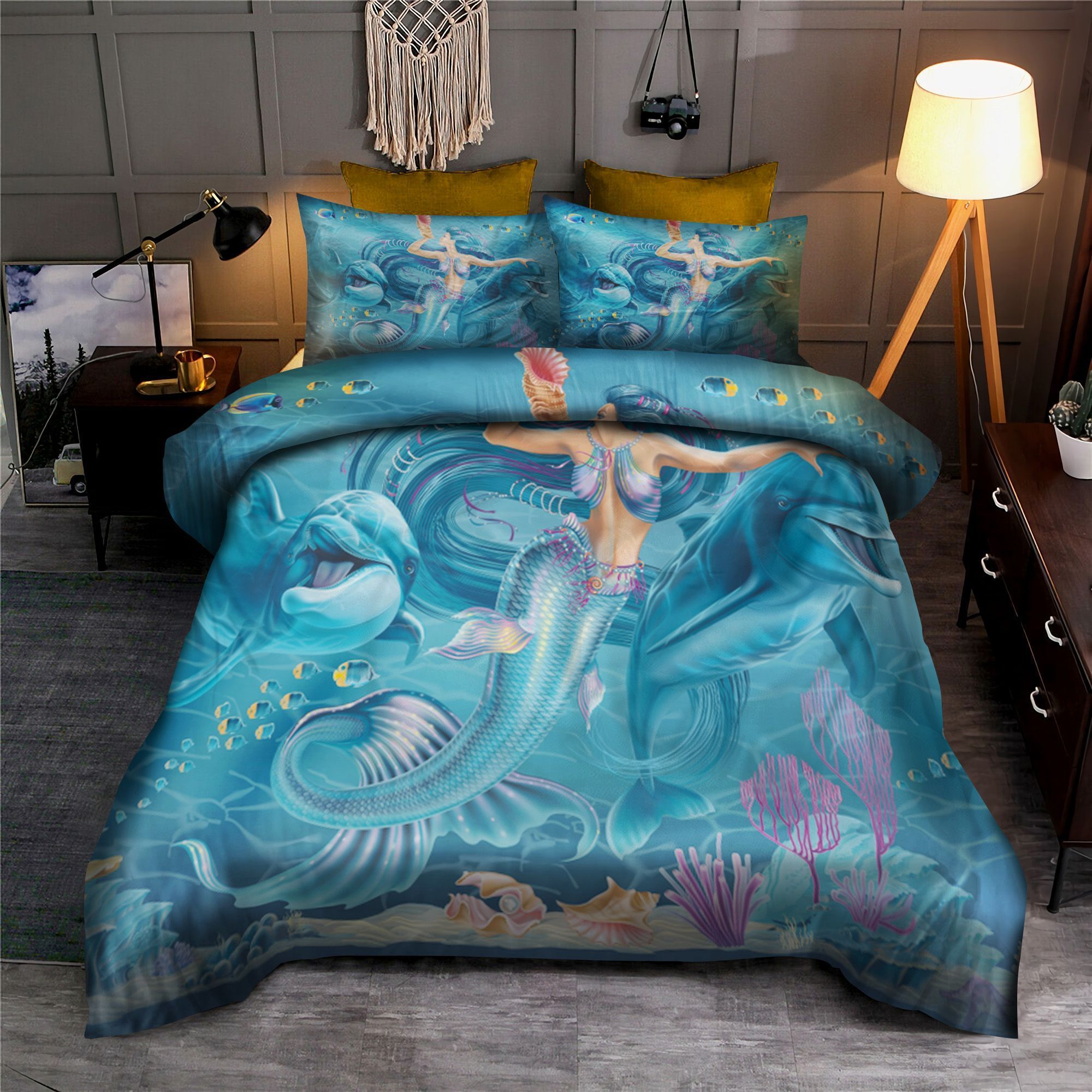 Mermaid Dolphin Ocean Beautiful Bedding Set