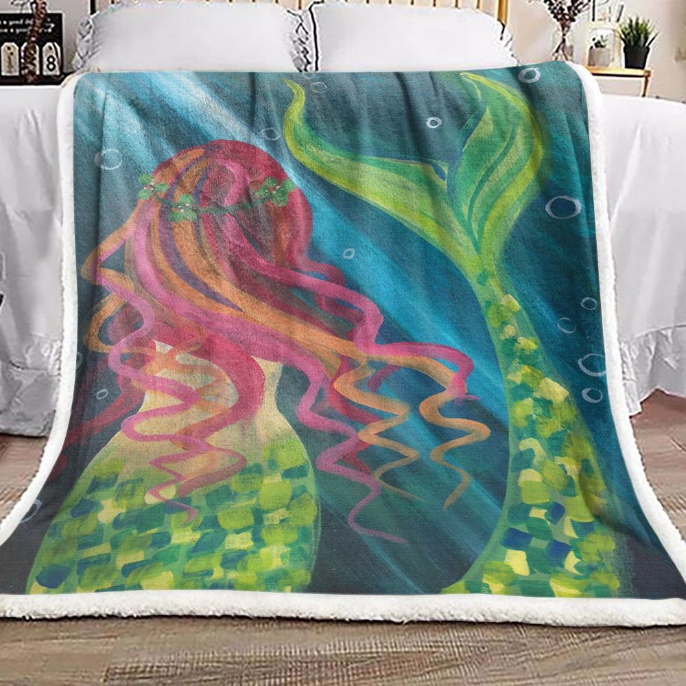 Mermaid Sherpa Fleece Blanket
