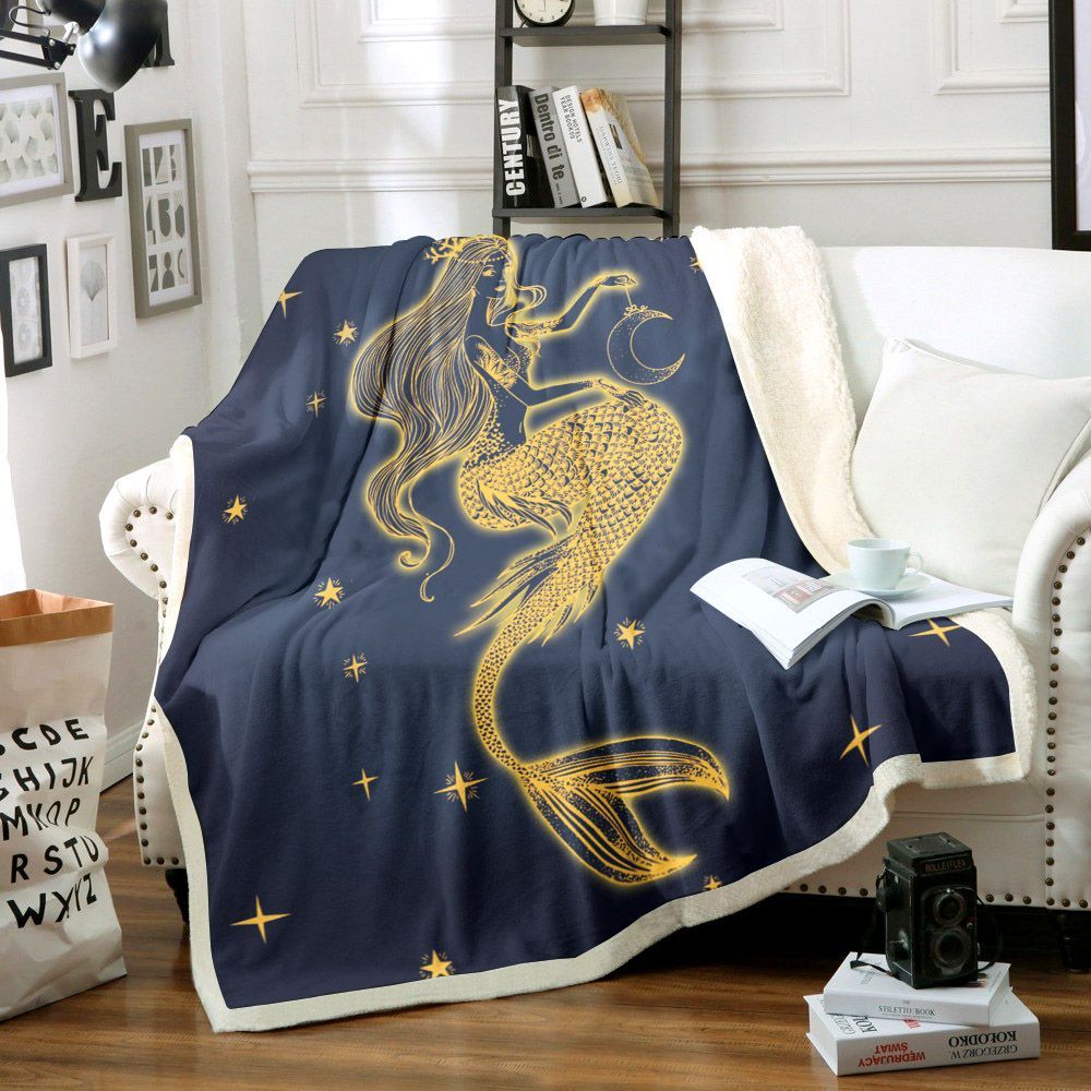 Mermaid Sherpa Fleece Blanket