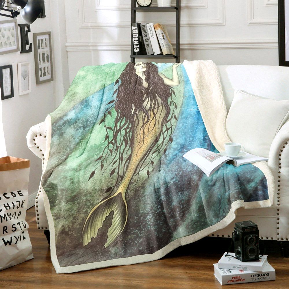 Mermaid Sherpa Fleece Blanket