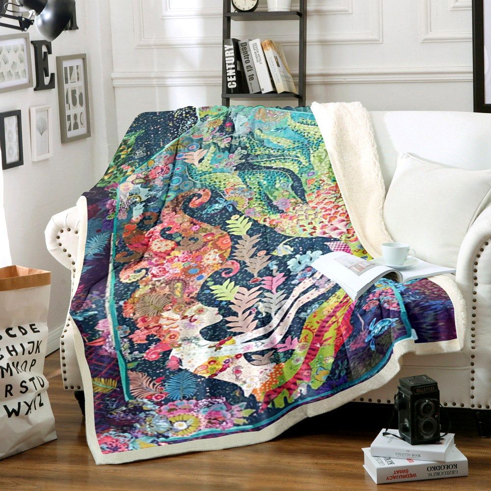 Mermaid Sherpa Fleece Blanket