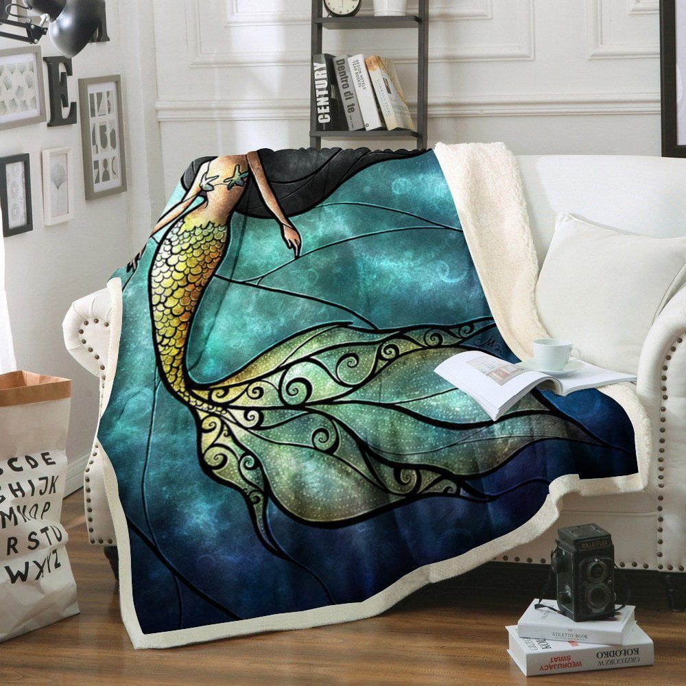 Mermaid Sherpa Fleece Blanket