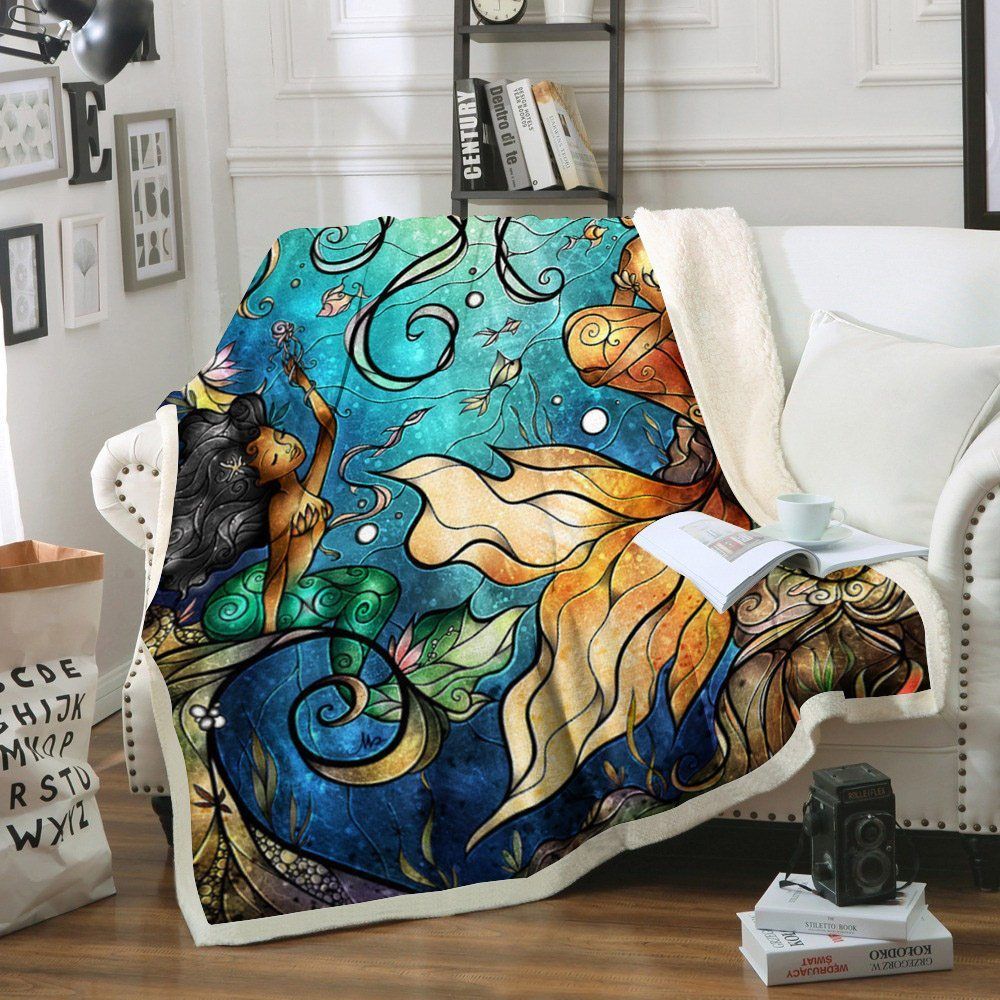 Mermaid Sherpa Fleece Blanket