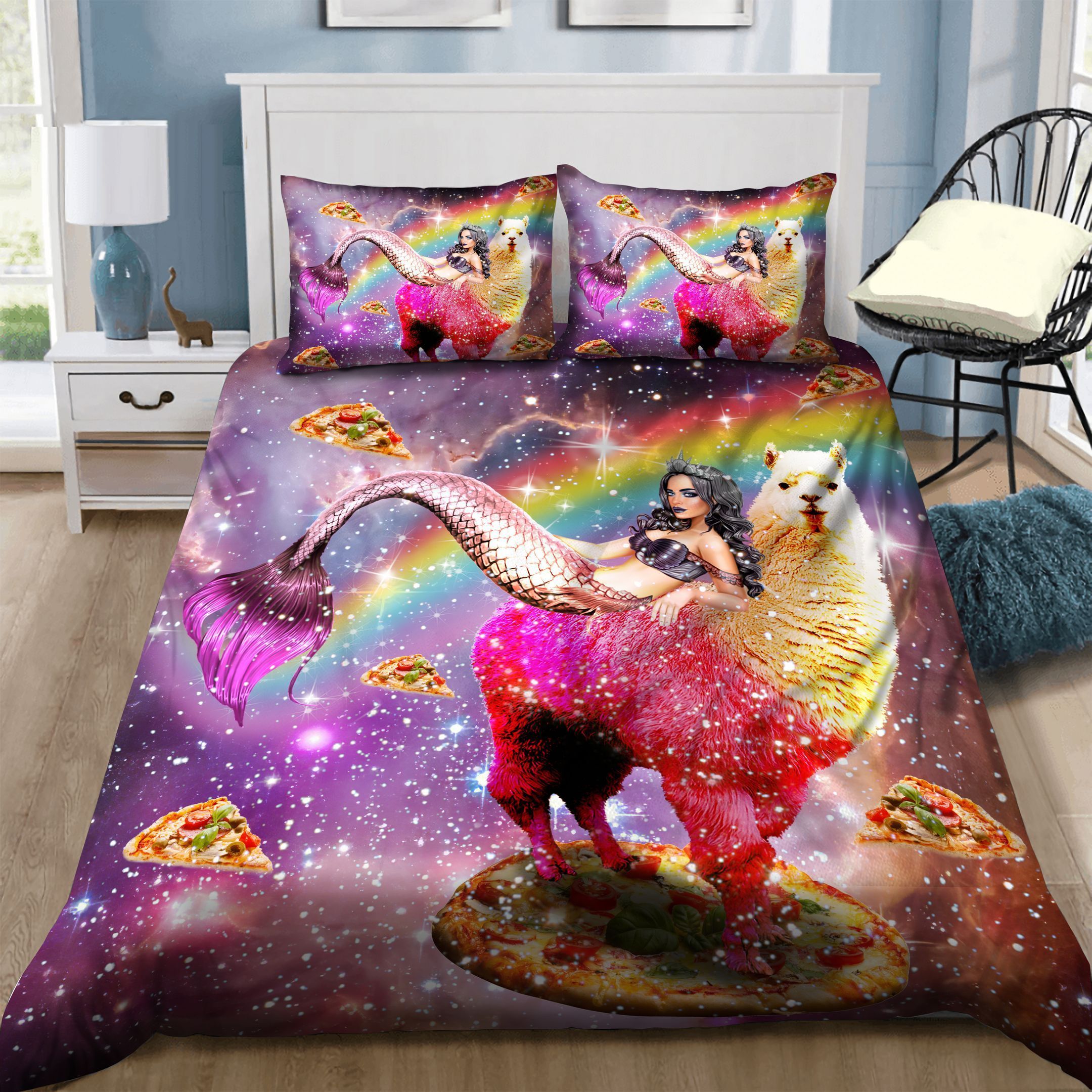 Mermaid Llama Bedding Set