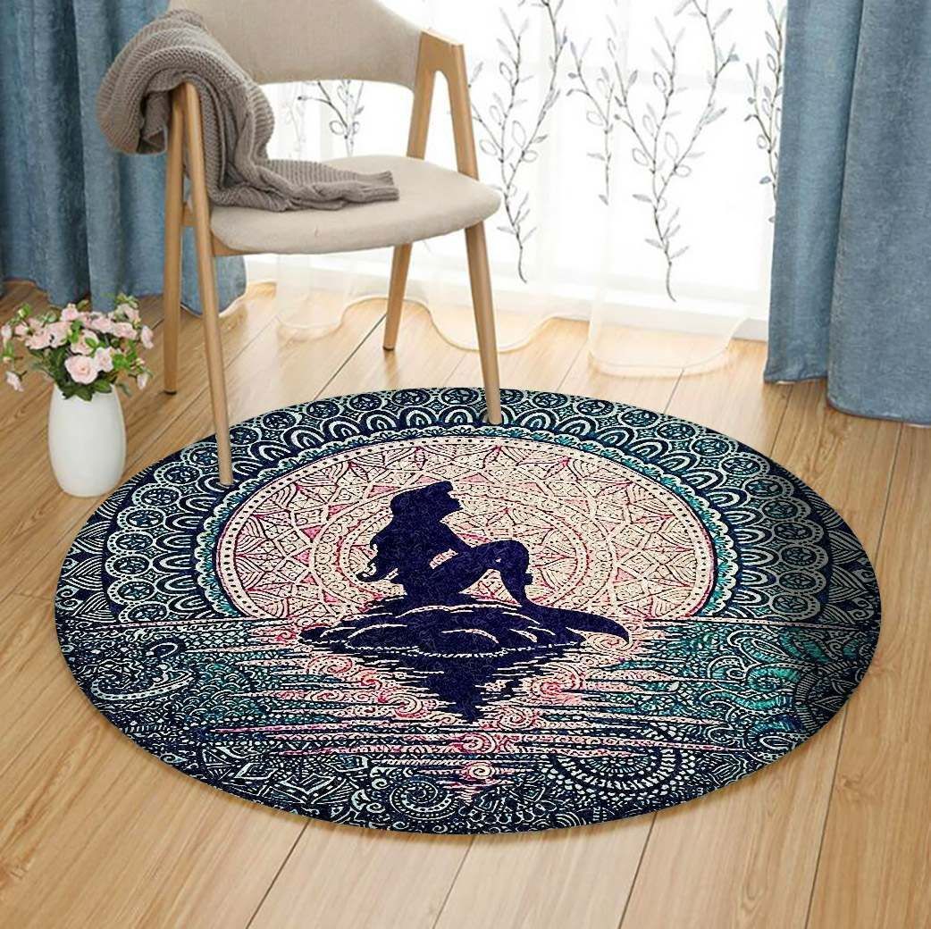 Mermaid Mandala Round Carpet