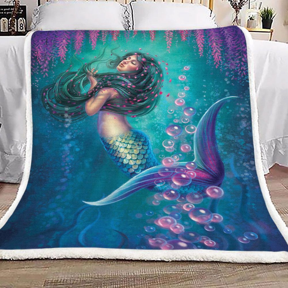Mermaid Sherpa Fleece Blanket