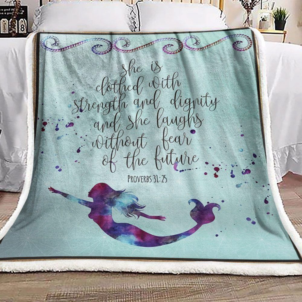 Mermaid Sherpa Fleece Blanket