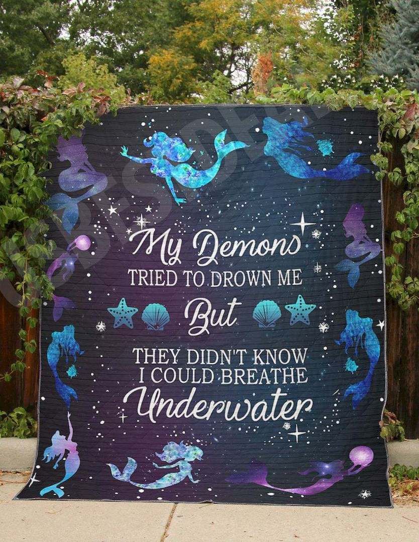 Mermaid My Demon Tried To Drown Me CLT140633 Quilt Blanket