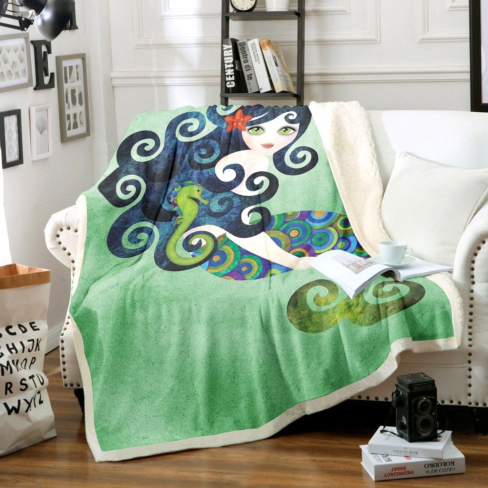 Mermaid Sherpa Fleece Blanket