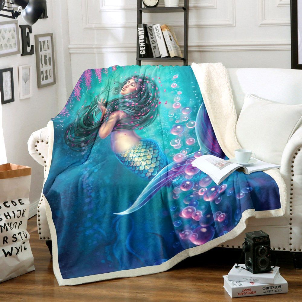 Mermaid Sherpa Fleece Blanket