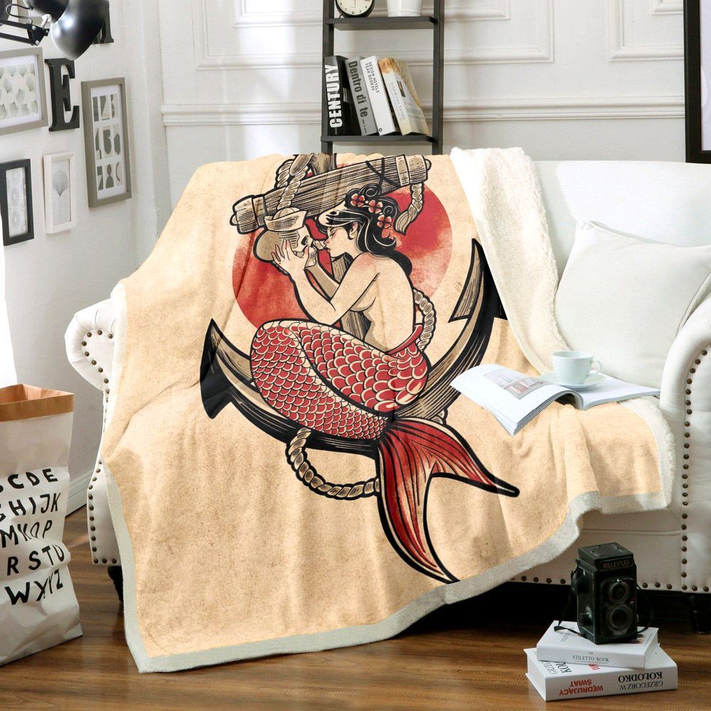 Mermaid Sherpa Fleece Blanket