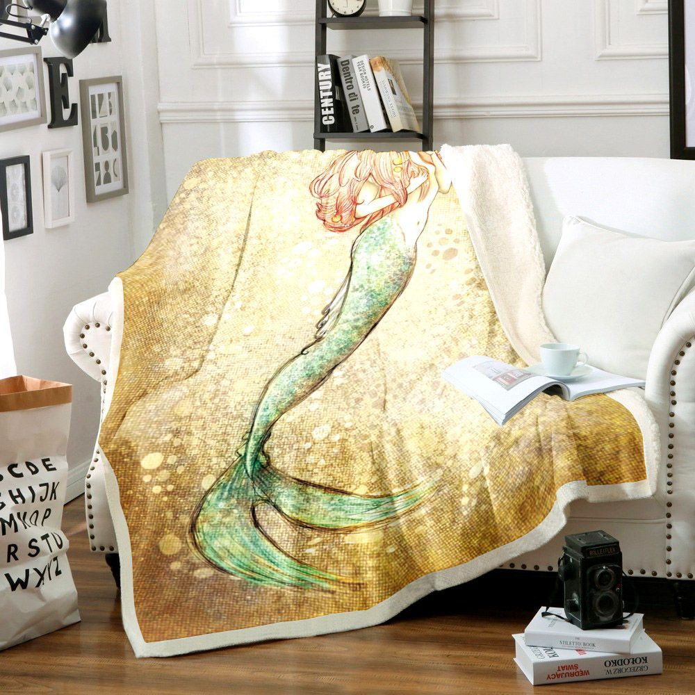 Mermaid Sherpa Fleece Blanket