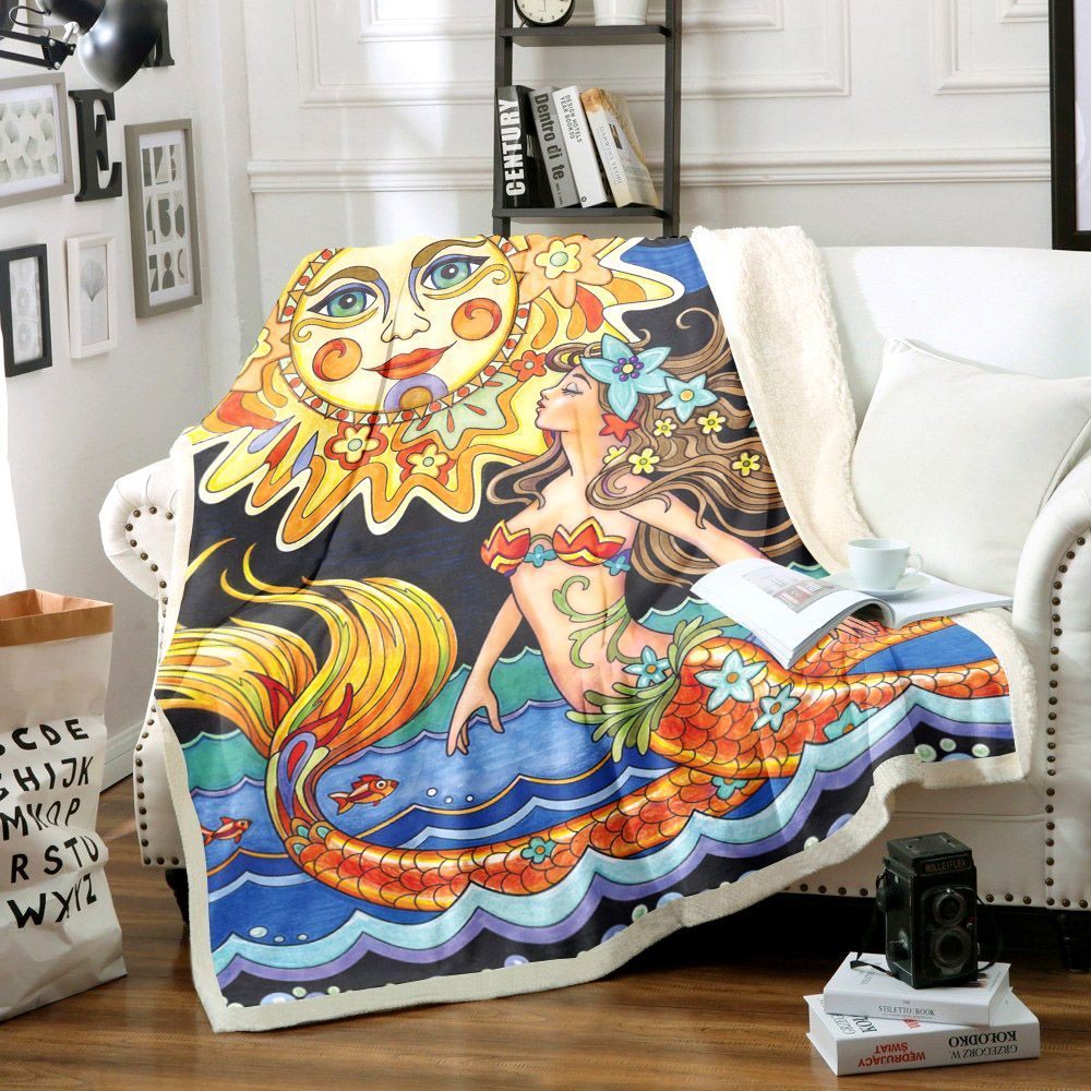 Mermaid Sherpa Fleece Blanket