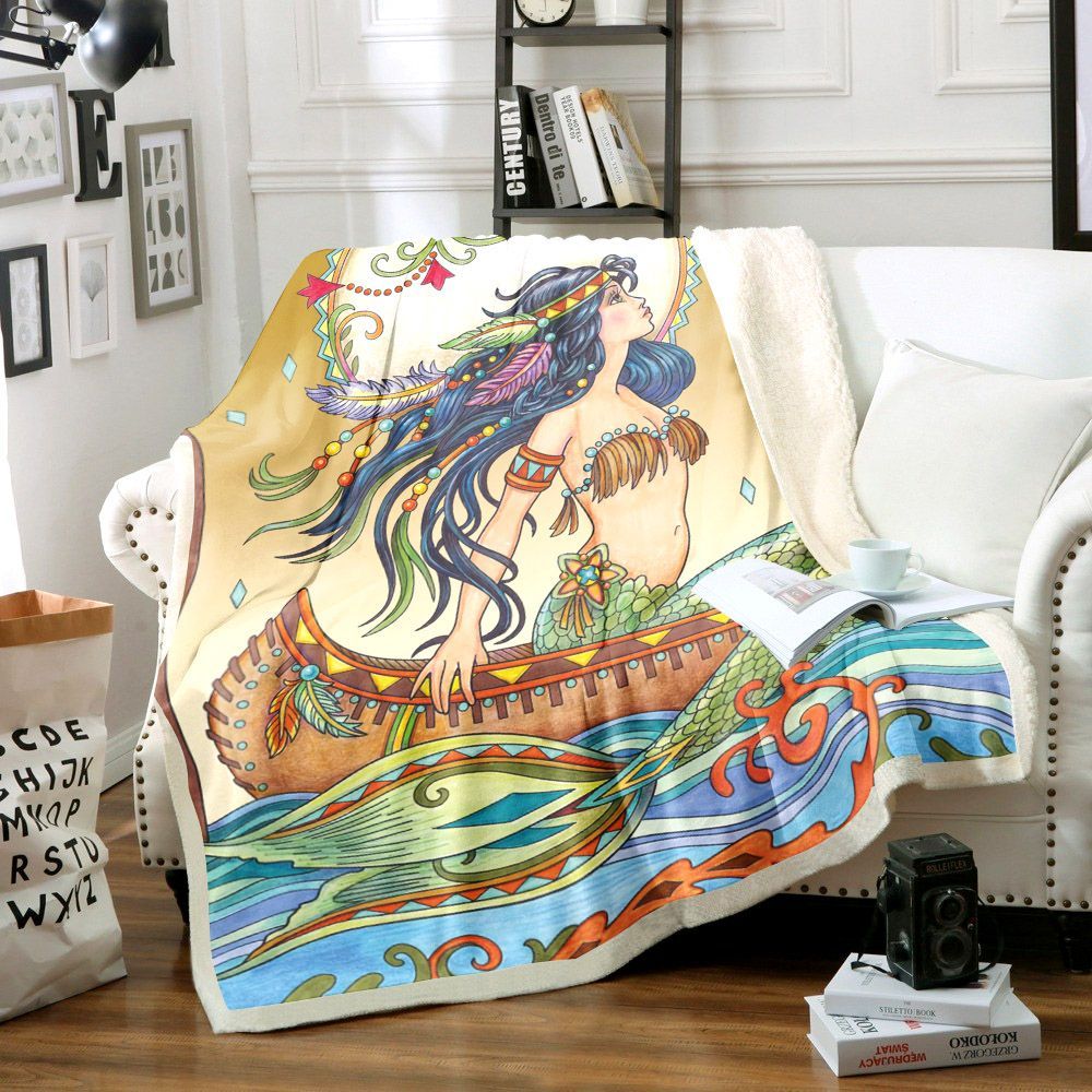 Mermaid Sherpa Fleece Blanket