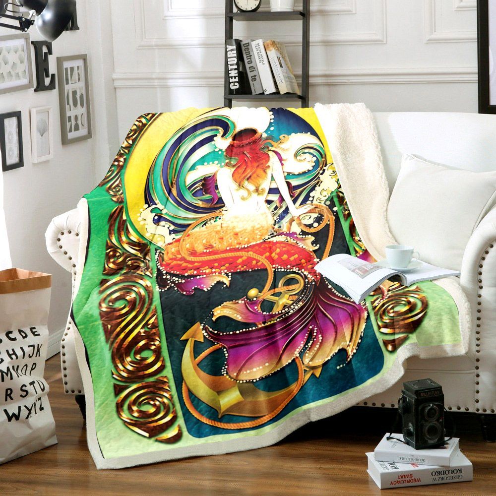 Mermaid Sherpa Fleece Blanket