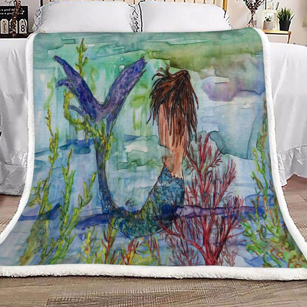Mermaid Sherpa Fleece Blanket