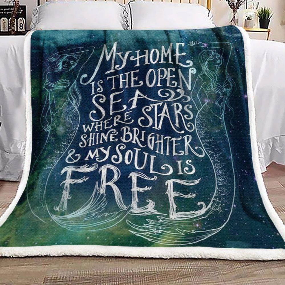 Mermaid Sherpa Fleece Blanket