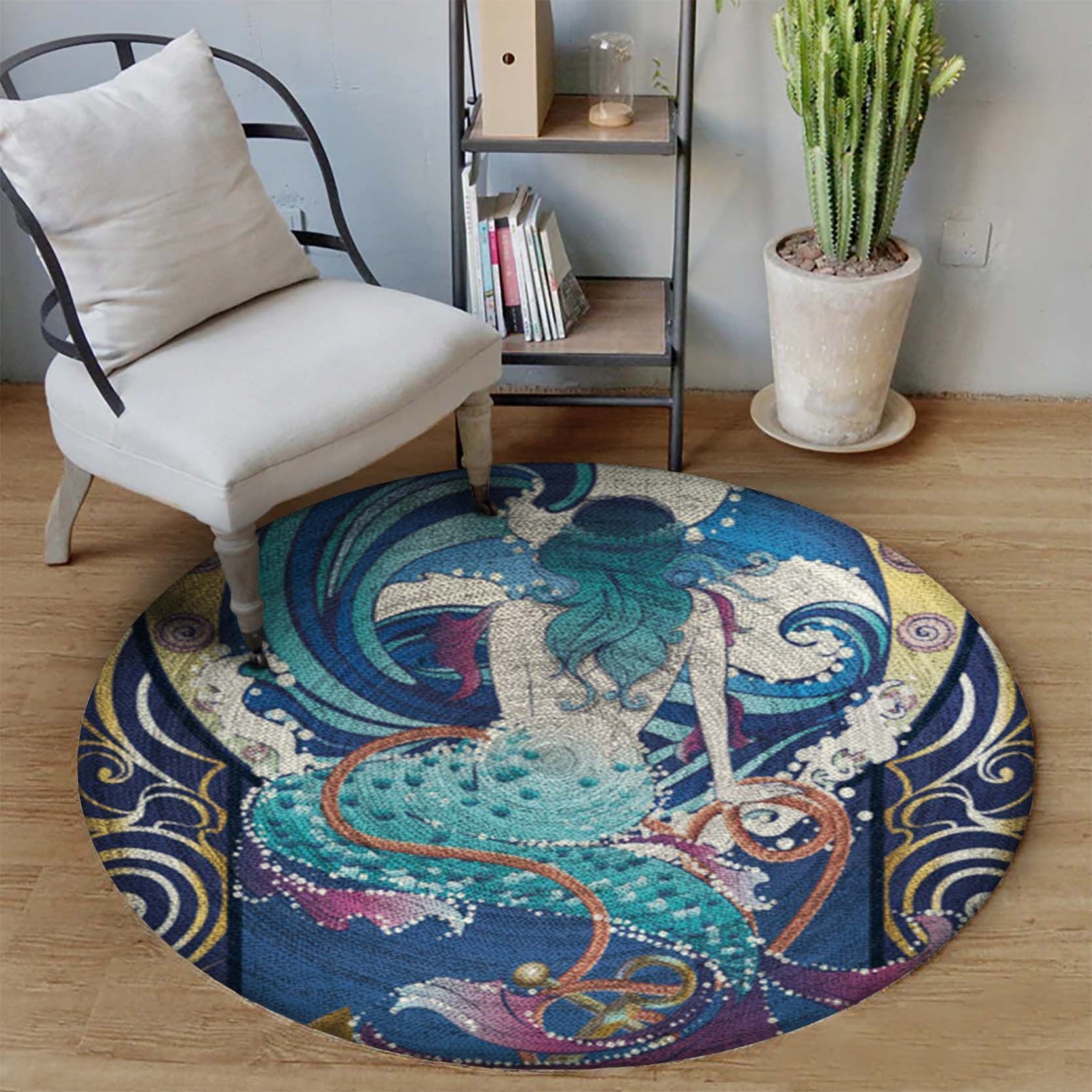 Mermaid Ocean Round Carpet
