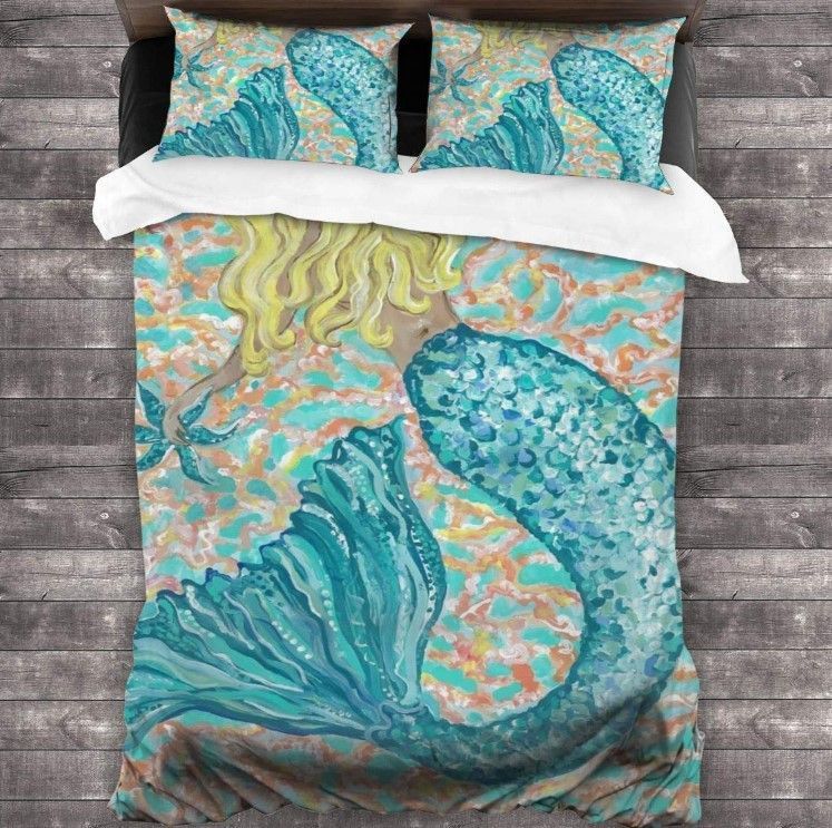 Mermaid Oil Painting Bedding Set
