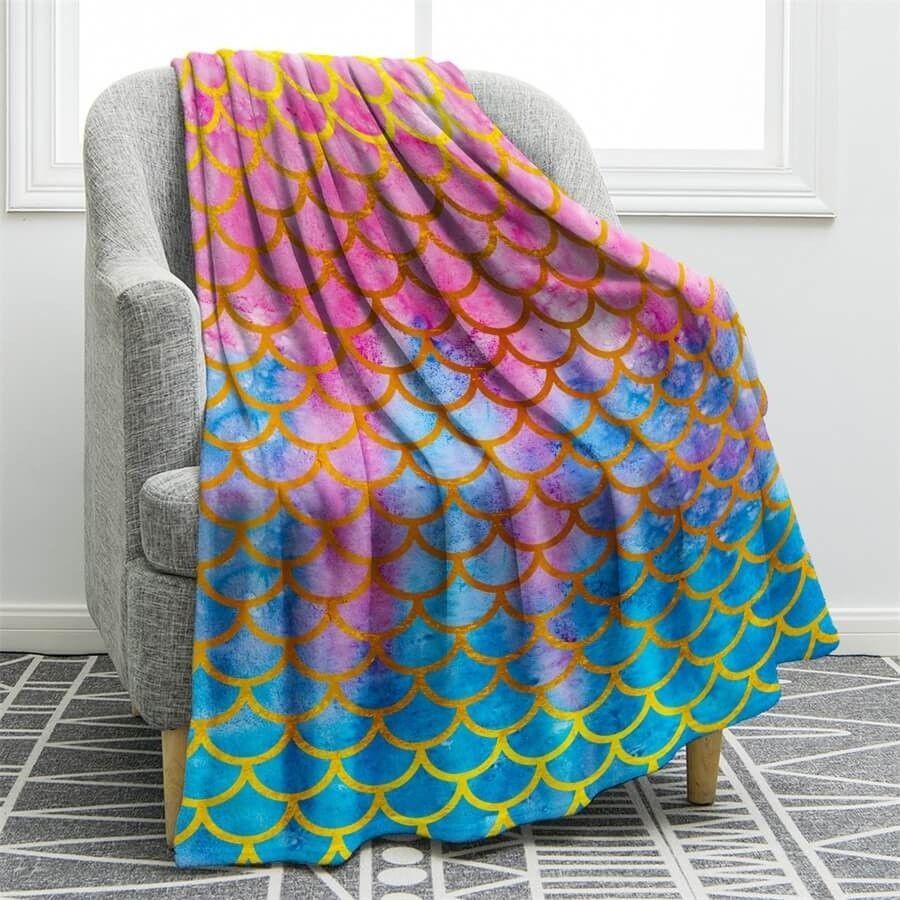 Mermaid Scale Sherpa Fleece Blanket