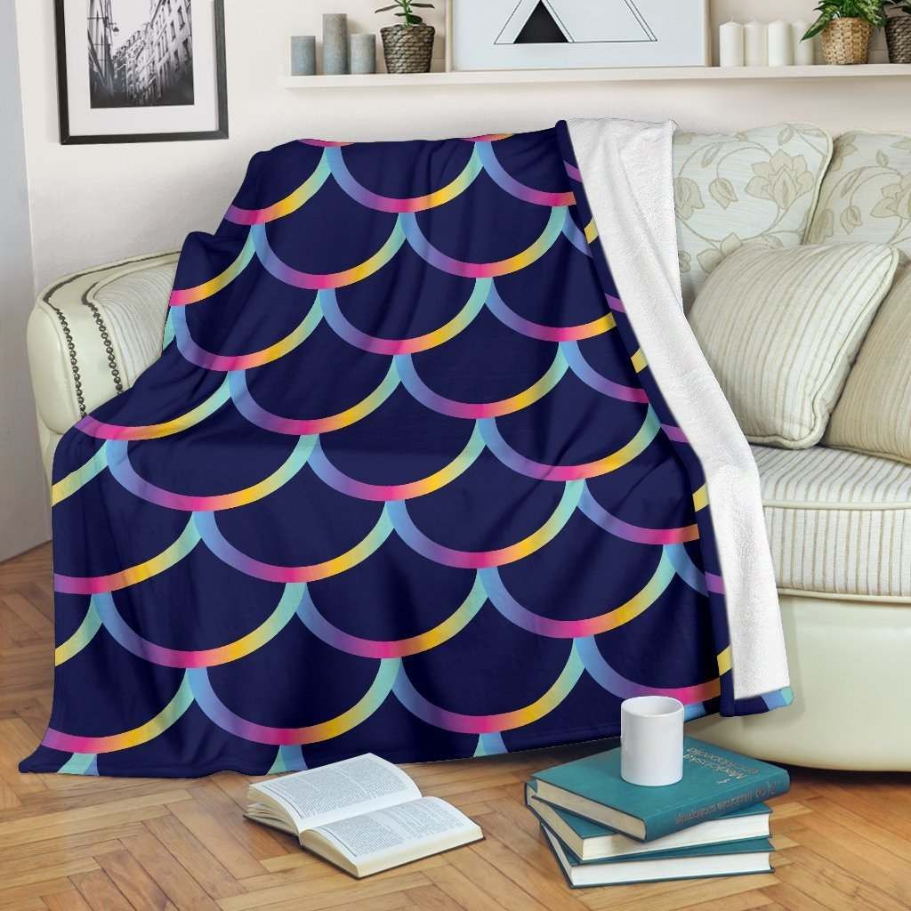 Mermaid Scales Sherpa Fleece Blanket