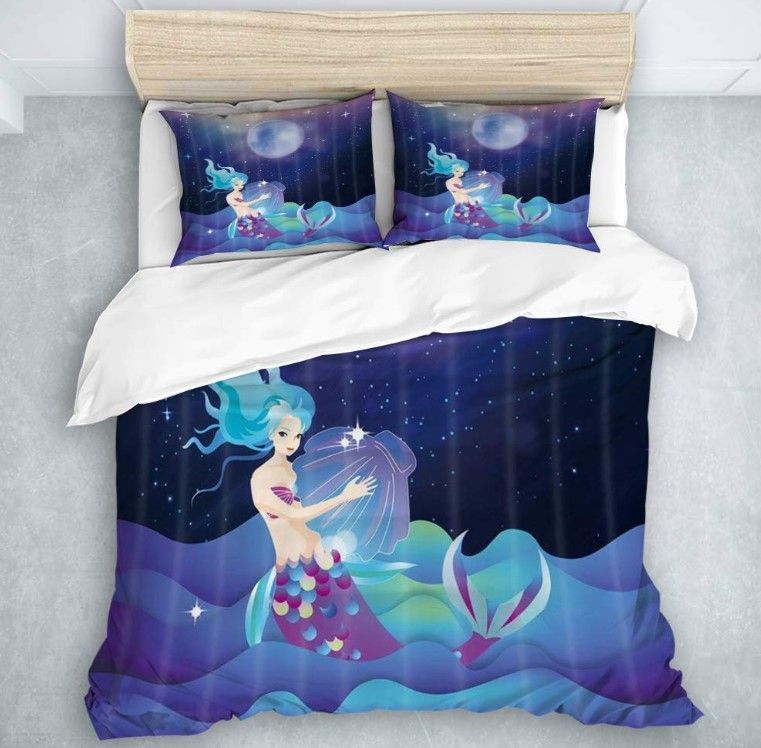 Mermaid Seashells Bedding Set