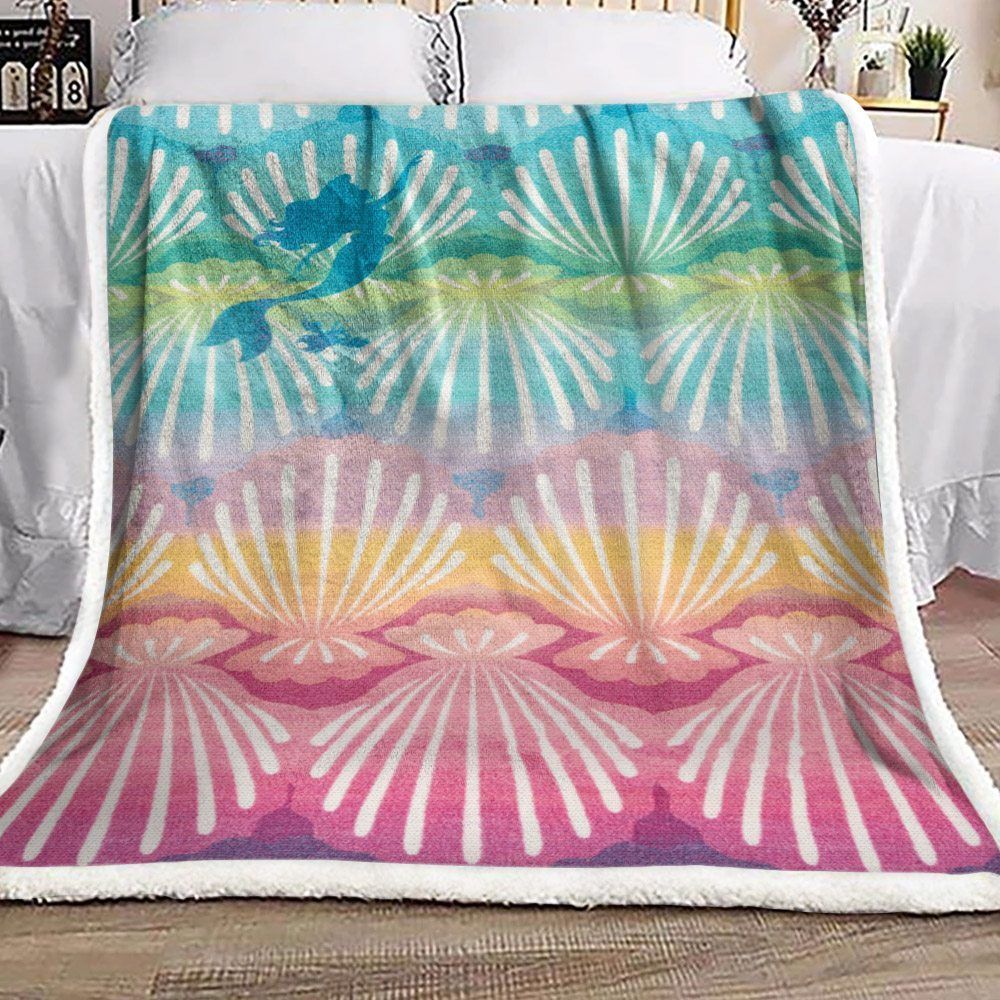 Mermaid Seashore Sherpa Fleece Blanket