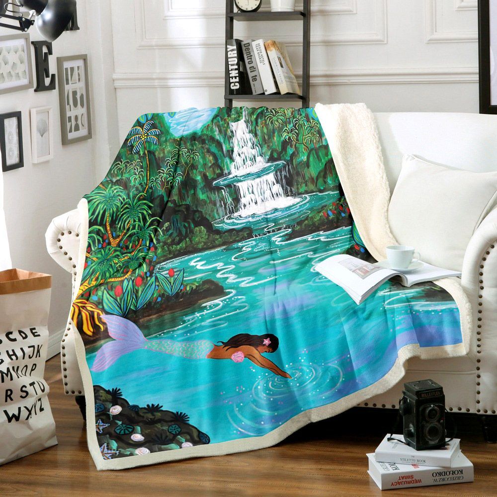 Mermaid Sherpa Fleece Blanket