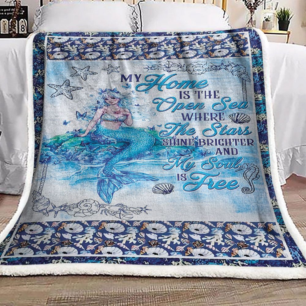 Mermaid Sherpa Fleece Blanket