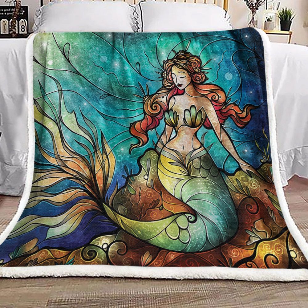 Mermaid Sherpa Fleece Blanket