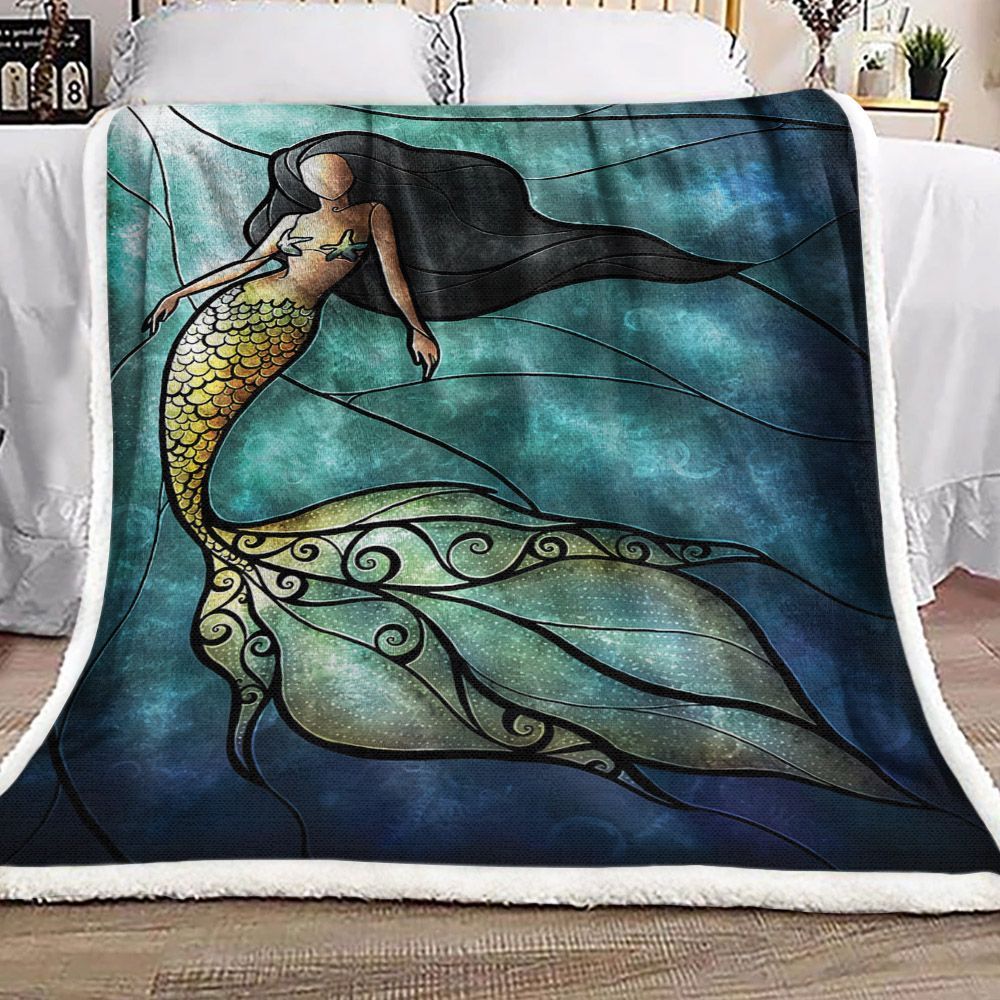 Mermaid Sherpa Fleece Blanket