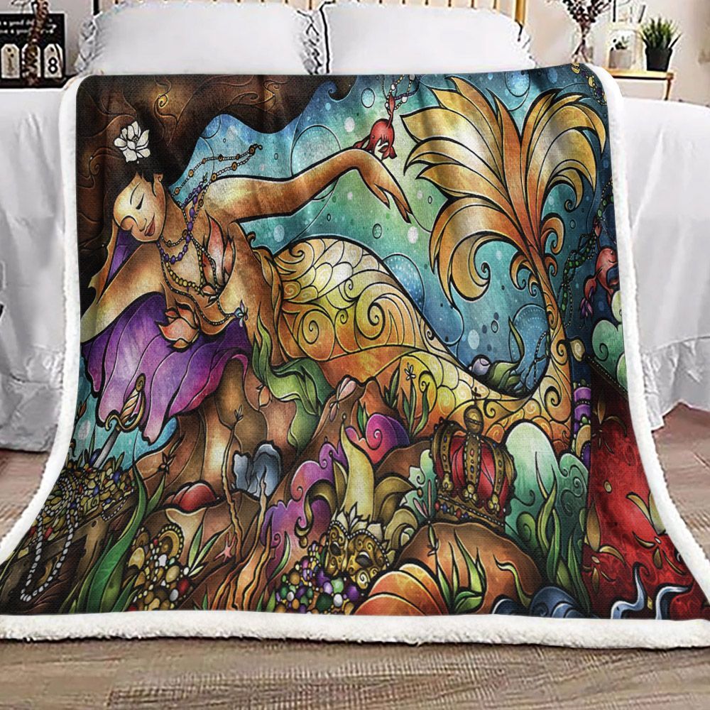 Mermaid Sherpa Fleece Blanket